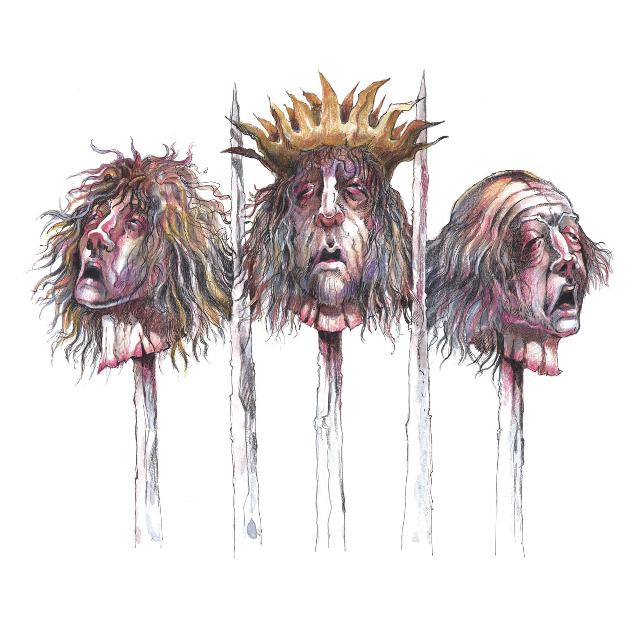 illustration of a heads on spikes