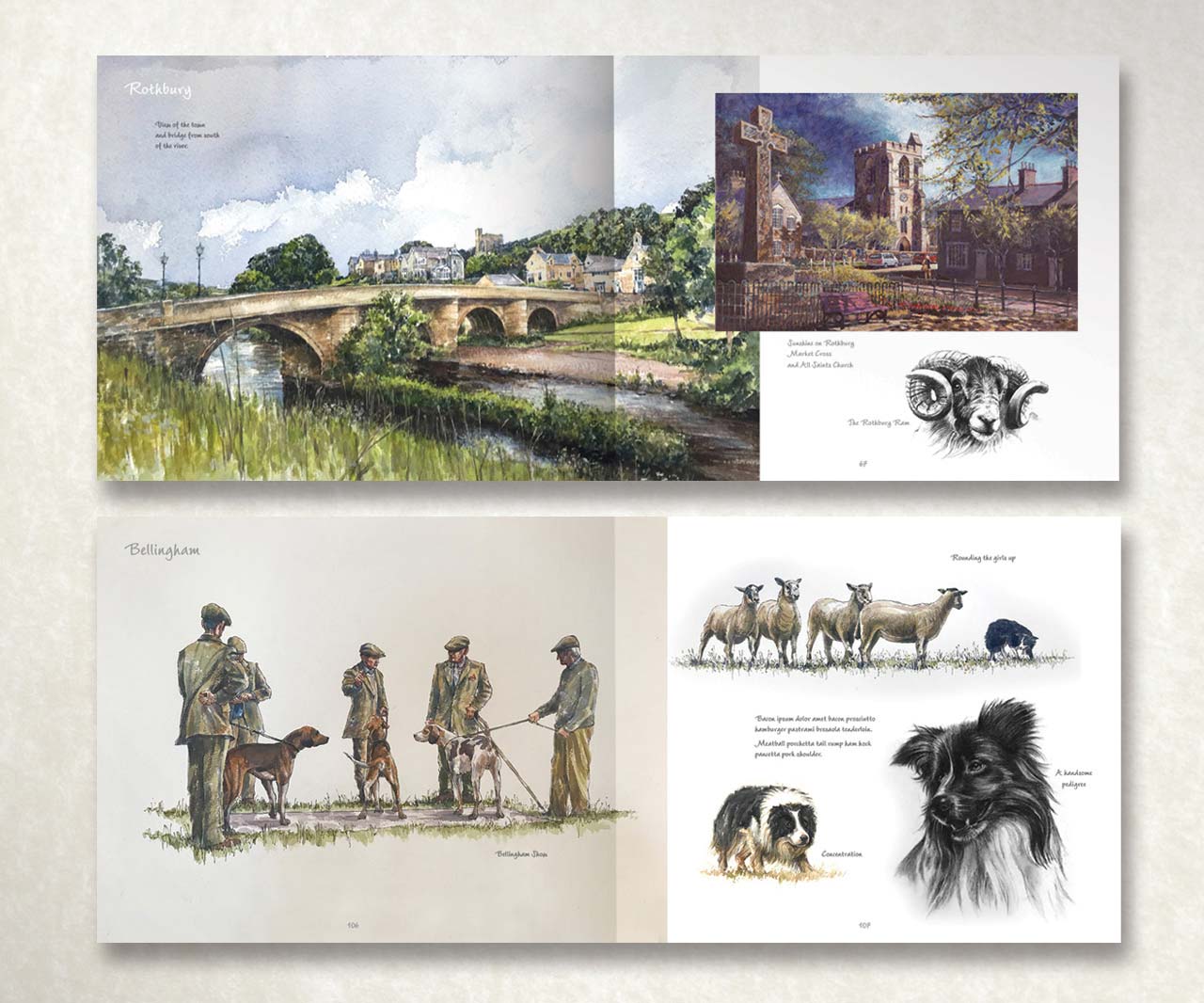 Northumberland Sketchbook inner spread example