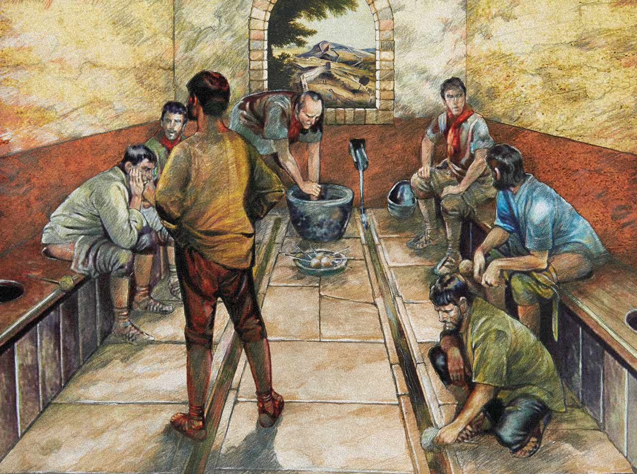 trompe-l’œil murals, tiling effects and friezes produced for the three museum restrooms