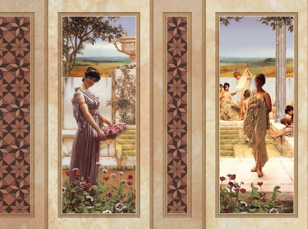 trompe-l’œil murals, tiling effects and friezes produced for the three museum restrooms