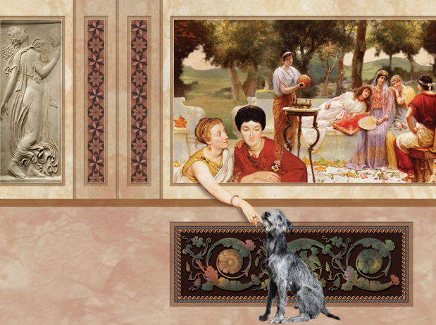 trompe-l’œil murals, tiling effects and friezes produced for the three museum restrooms